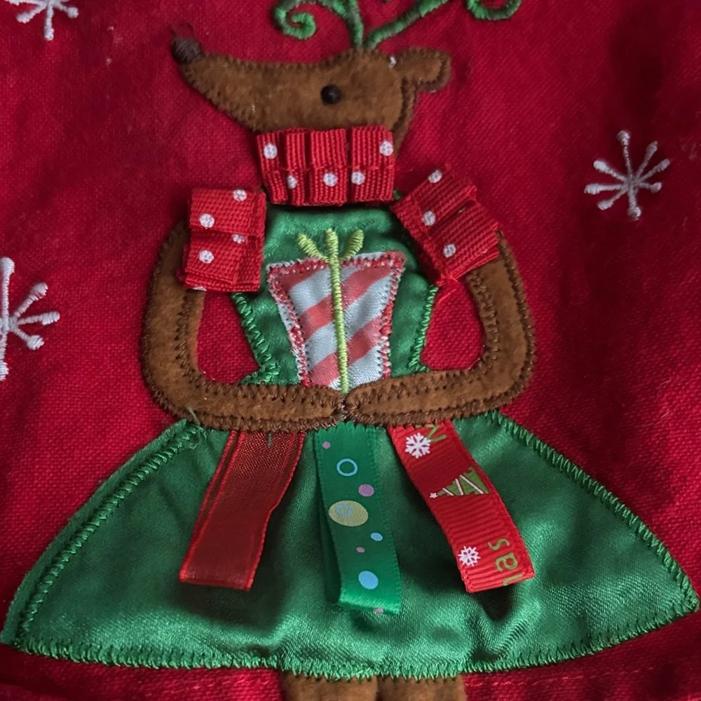 Pier One Festive Red Reindeer Christmas Drying Dish Tea Towels Set of 3